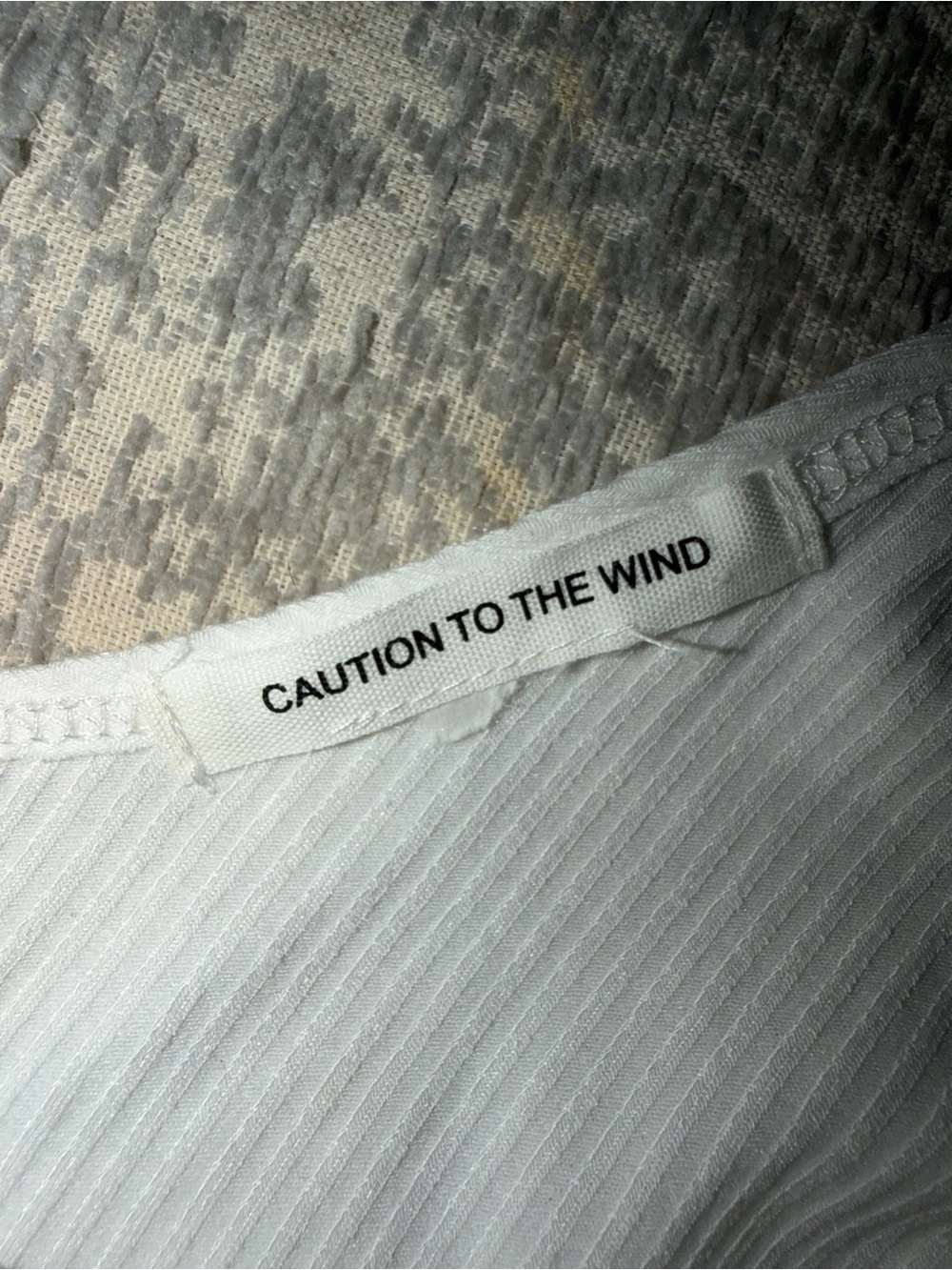 Caution To The Wind White Ribbed Button-Front Tank - Picture 3 of 3